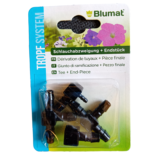 Dérivation T 8mm et embout fin de ligne Blumat - Pack de 2