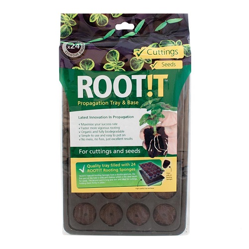 ROOT IT PLATEAU 24 EPONGES - plateau de 24 pots percés remplis d'éponges en sphaigne - semis et boutures