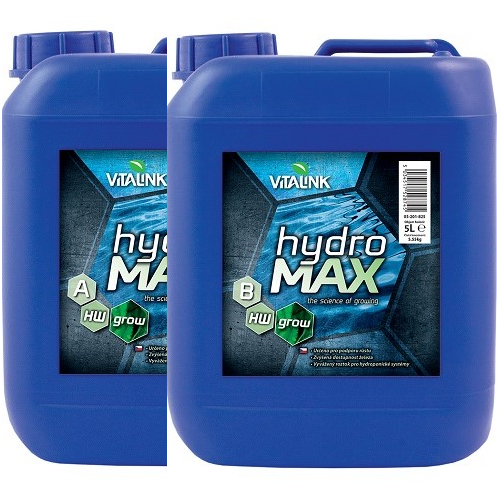 HYDROMAX GROW A+B HW 5L VITALINK - engrais liquide de croissance en 2 partis spécial hydroponie eau dure