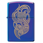 Zippo Tattoo Design Bleu - briquet essence