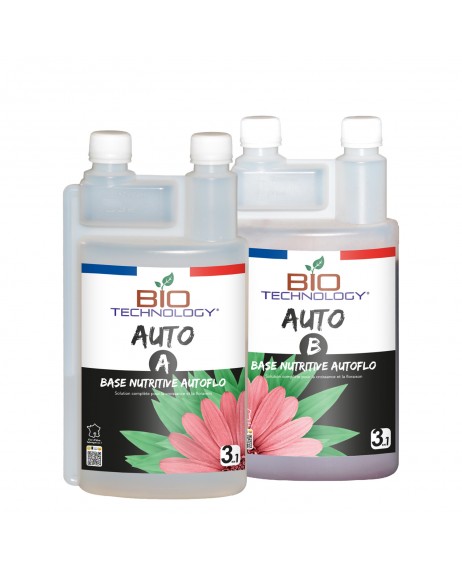 Auto A+B 1L Bio-Technology - engrais minéral autofloraison : pour plantes à cycle court, haut rendement et floraison automatique.