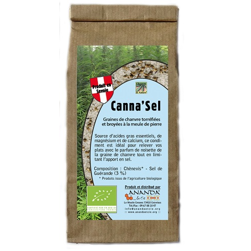 CANNA SEL 150G ANANDA - chènevis grillé boryé mélangé à du sel de Guérande - certifié ECOCERT