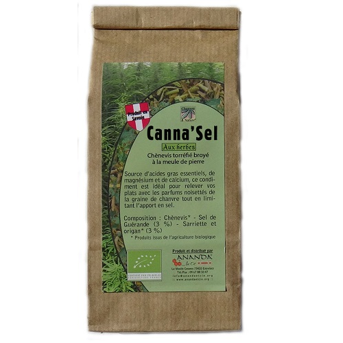 CANNA SEL AUX HERBES 150G ANANDA - chènevis torréfié et broyé avec sel origan et sarriette