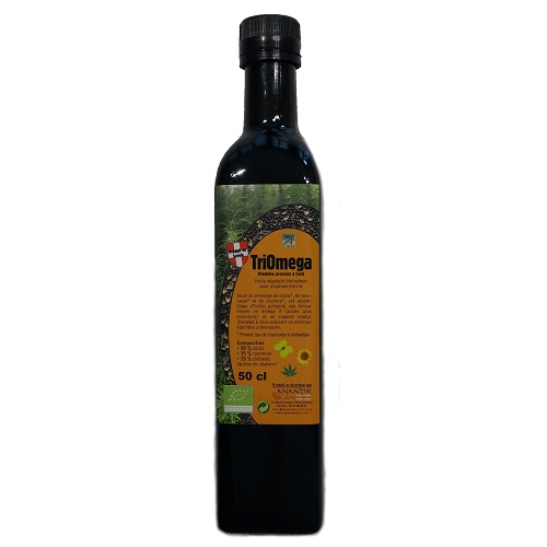 Triomega - mélange huiles de colza tournesol et chanvre -label ecocert