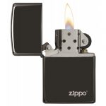 Briquet tempête Zippol Allumé modèle Ebony avec Logo