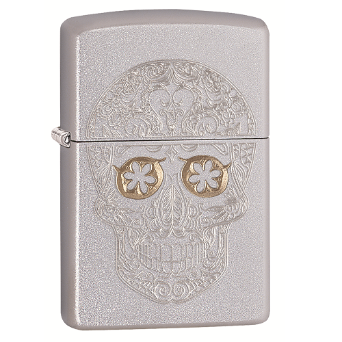 ZIPPO ETCHED SKULL - briquet tempête