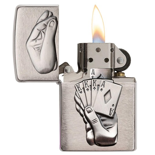 ZIPPO FULL HOUSE VUE OUVERT