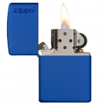 Briquet tempête Zippo Bleu roi allumé