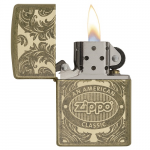 ZIPPO SCROLL BRONZE VUE ALLUME