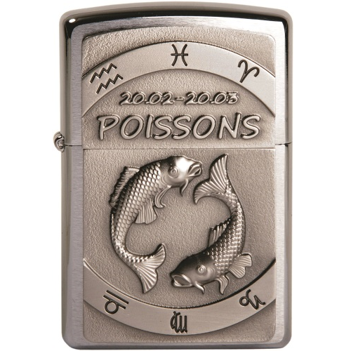 Briquet Zippo Zodiac Poisson - briquet tempête