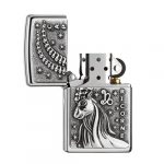 BRIQUET ZIPPO ZODIAQUE CAPRICORNE OUVERT